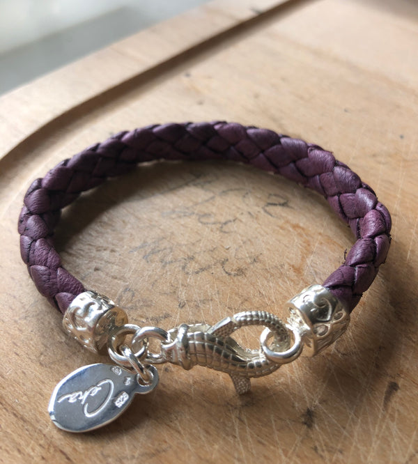 Leder-Armband MISS AUBERGINE (Unikat)