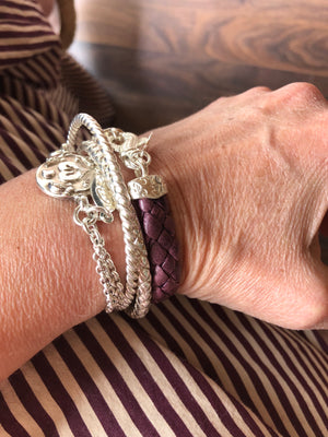 Leder-Armband MISS AUBERGINE (Unikat)