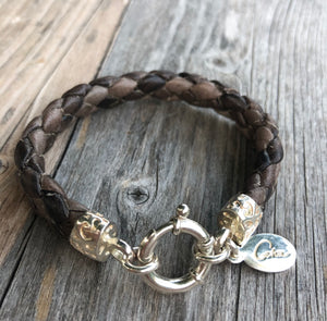 Leder-Armband MISS COOL BROWN (Unikat)