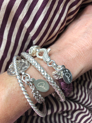 Leder-Armband MISS AUBERGINE (Unikat)